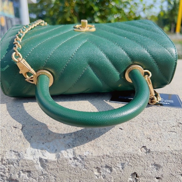Chanel Caviar Mini Coco Handle Bag Green - Picture 5 of 7